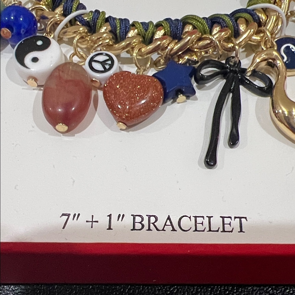 Atterri | Artisan Boho Charm Bracelet ~ Gold Tone - Picture 3 of 11